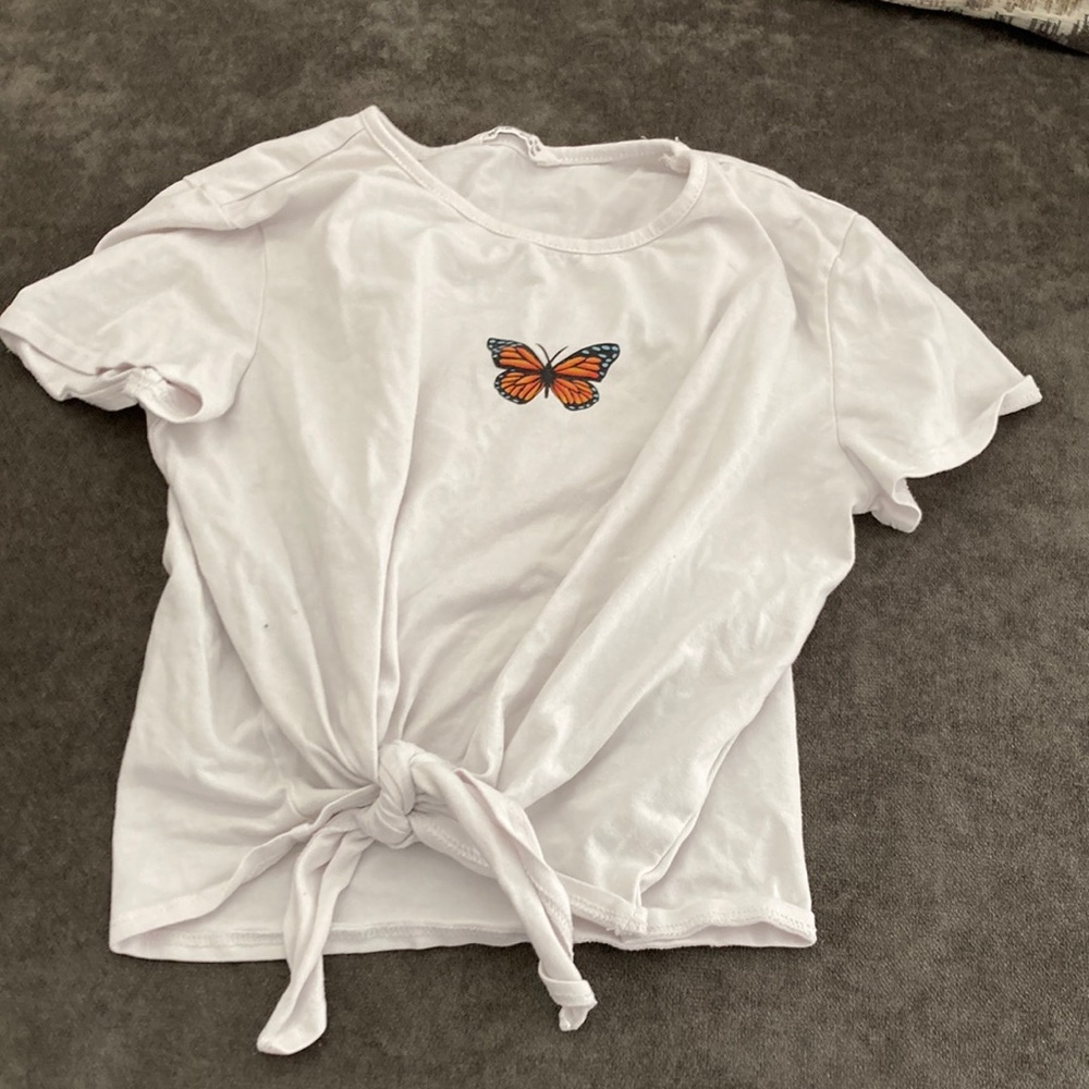 White cropped shirt